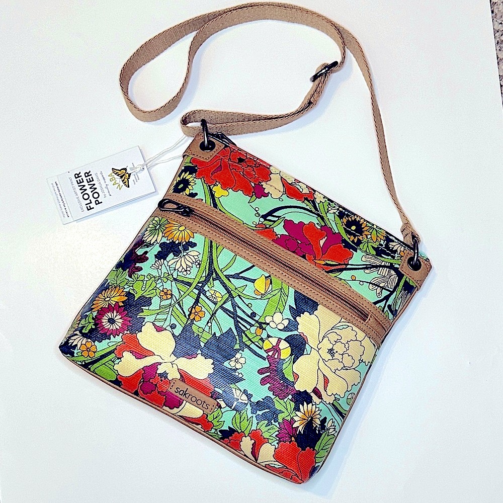 Sakroots ❤️ SOLD ❤️ Exclusive Artist Print Flower Power Crossbody - Picture 1 of 9